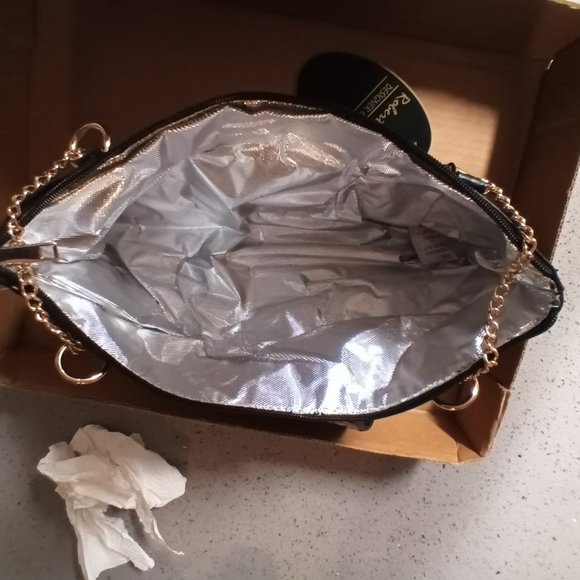 Roberta Amee Insulated Wine Purse, Dark Brown 14x6x3-New With Tags - Picture 3 of 5